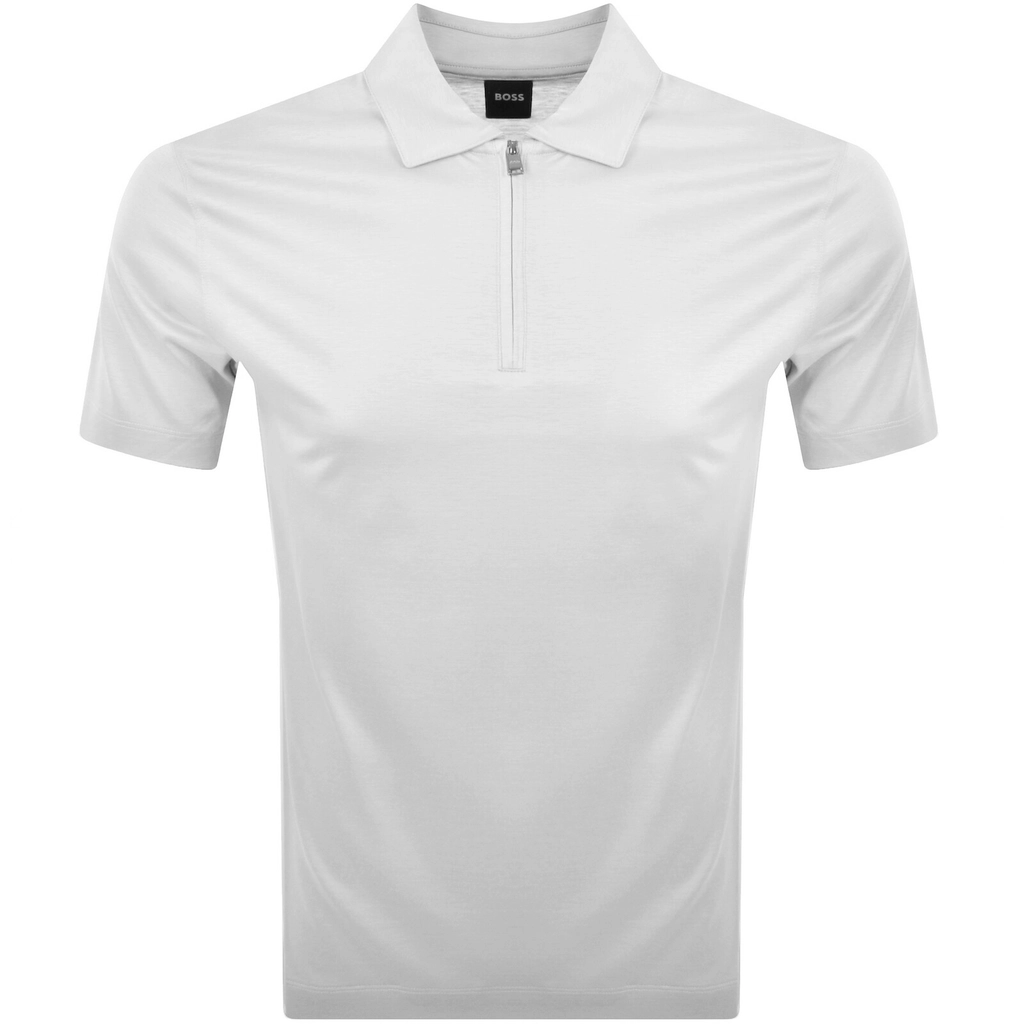 Hugo Boss BOSS H Paras 50 Quarter Zip Polo White